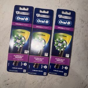 3 Packs Oral-B CrossAction Toothbrush Replacement Heads, Black (6 Heads Total)